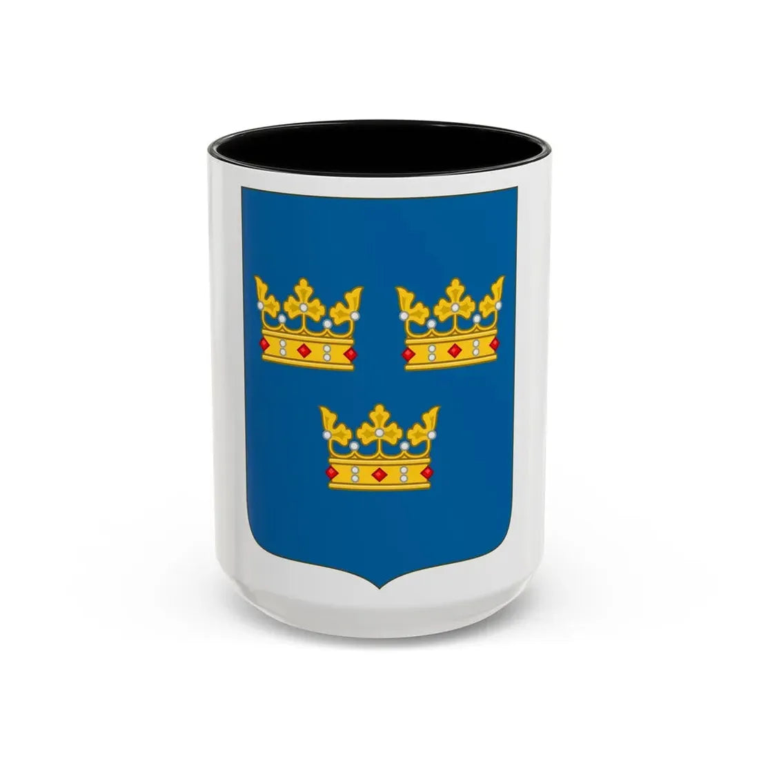 Shield of arms of Sweden - Accent Coffee Mug 15oz Black - Go Mug Yourself