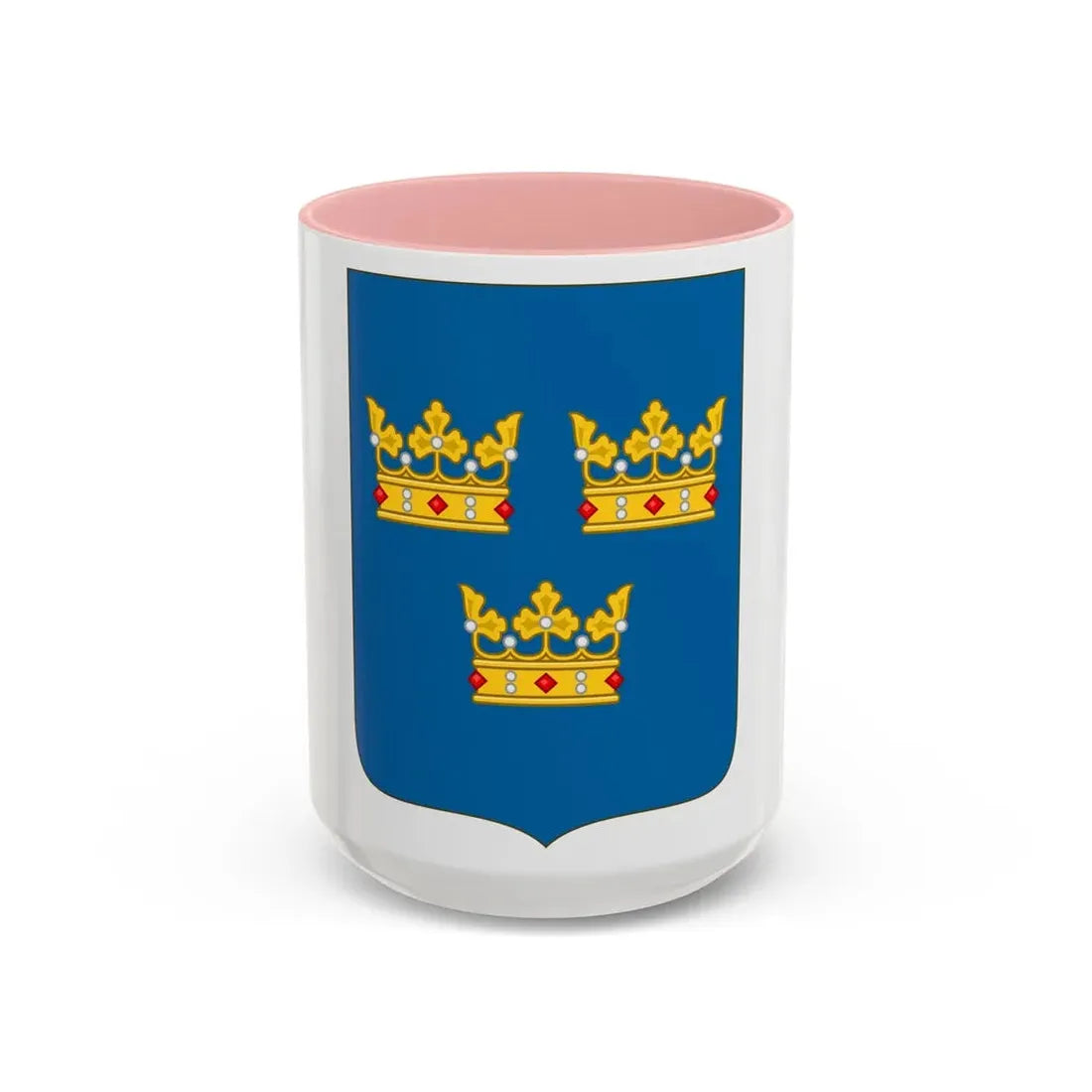 Shield of arms of Sweden - Accent Coffee Mug 15oz Pink - Go Mug Yourself