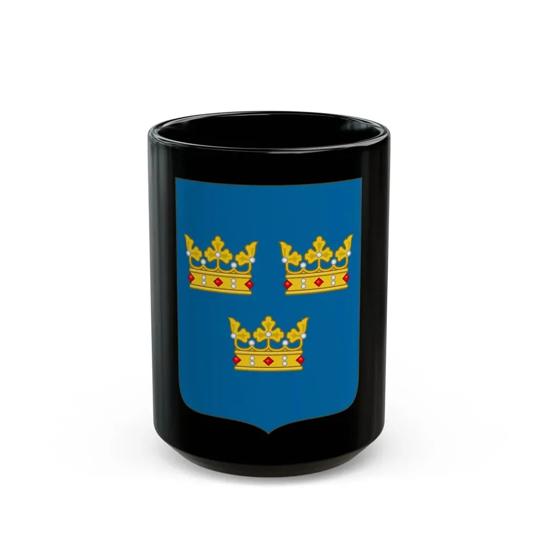Shield of arms of Sweden - Black Coffee Mug 15oz - Go Mug Yourself