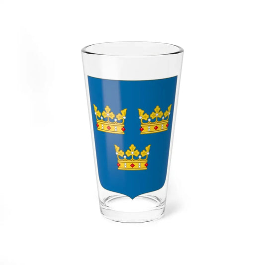 Shield of arms of Sweden - Pint Glass 16oz 16oz - Go Mug Yourself