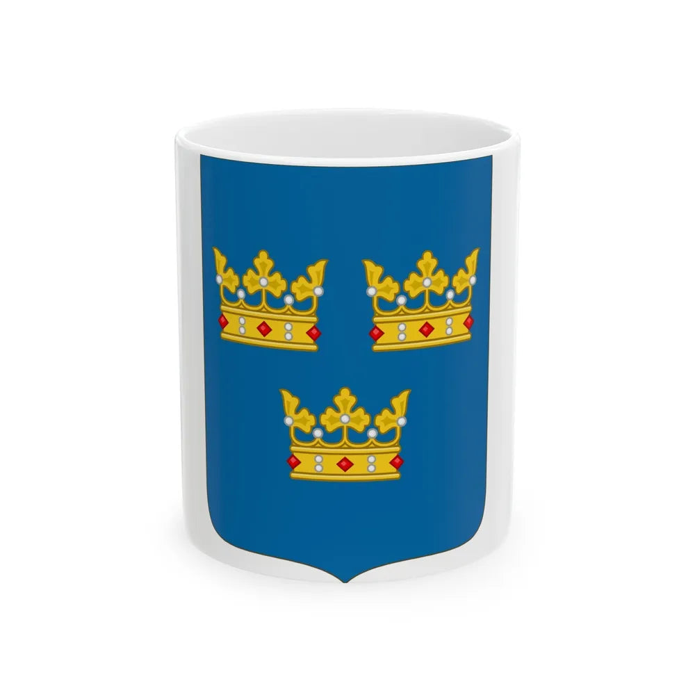 Shield of arms of Sweden - White Coffee Mug-11oz-Go Mug Yourself