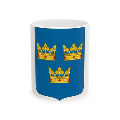 Shield of arms of Sweden - White Coffee Mug 11oz - Go Mug Yourself