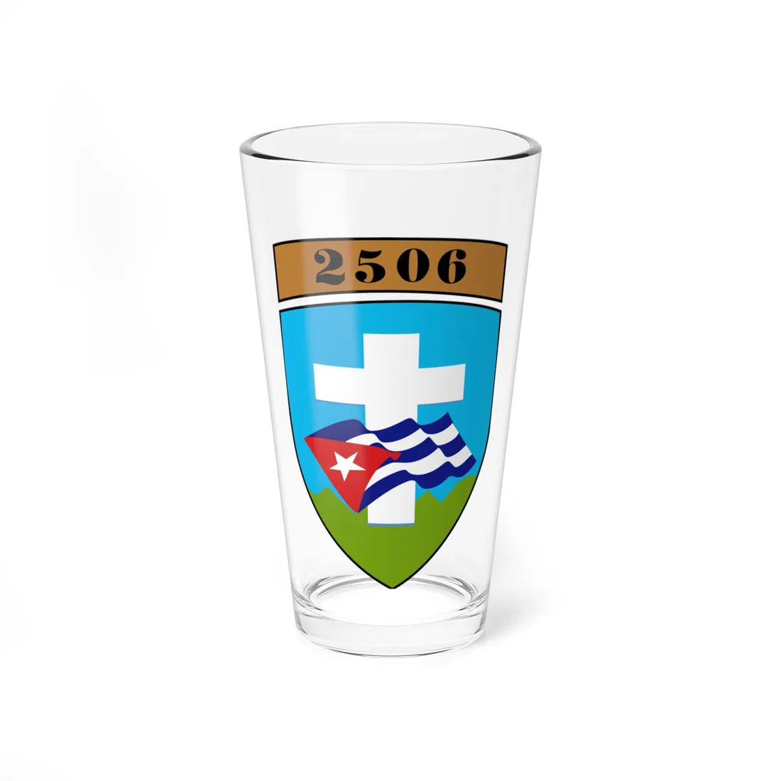 Shield of Brigade 2506 (Cuba) (Coat of Arms) Pint Glass 16oz 16oz - Go Mug Yourself