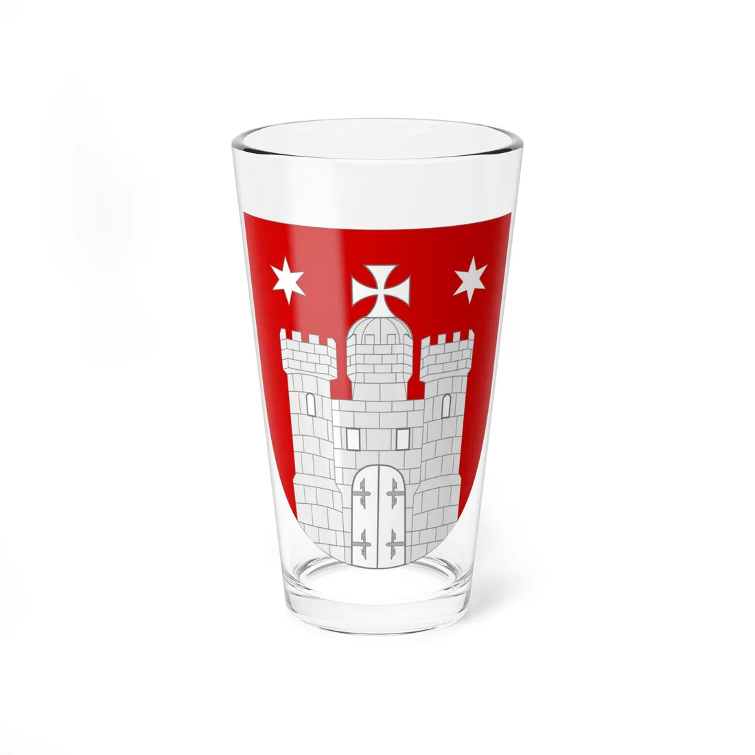 Shield of Hamburg (Germany) (Coat of Arms) Pint Glass 16oz 16oz - Go Mug Yourself