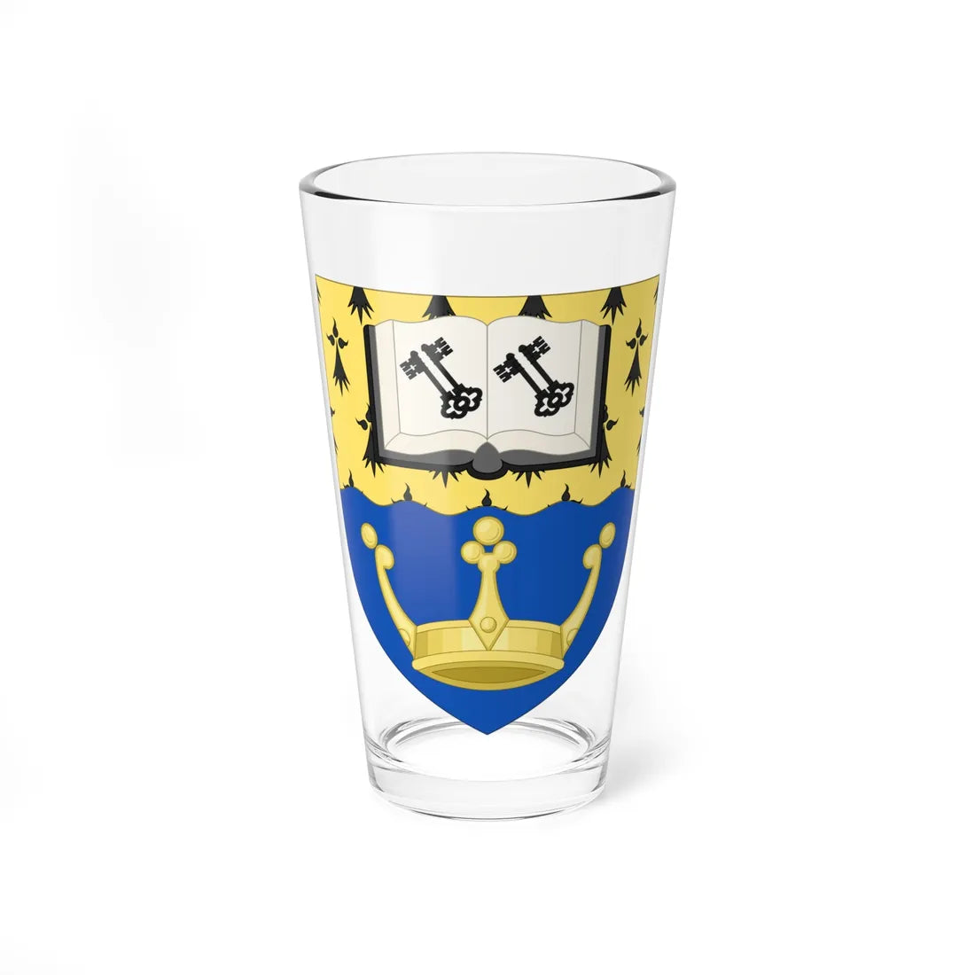 Shield of Kingston University (United Kingdom) (Coat of Arms) Pint Glass 16oz 16oz - Go Mug Yourself