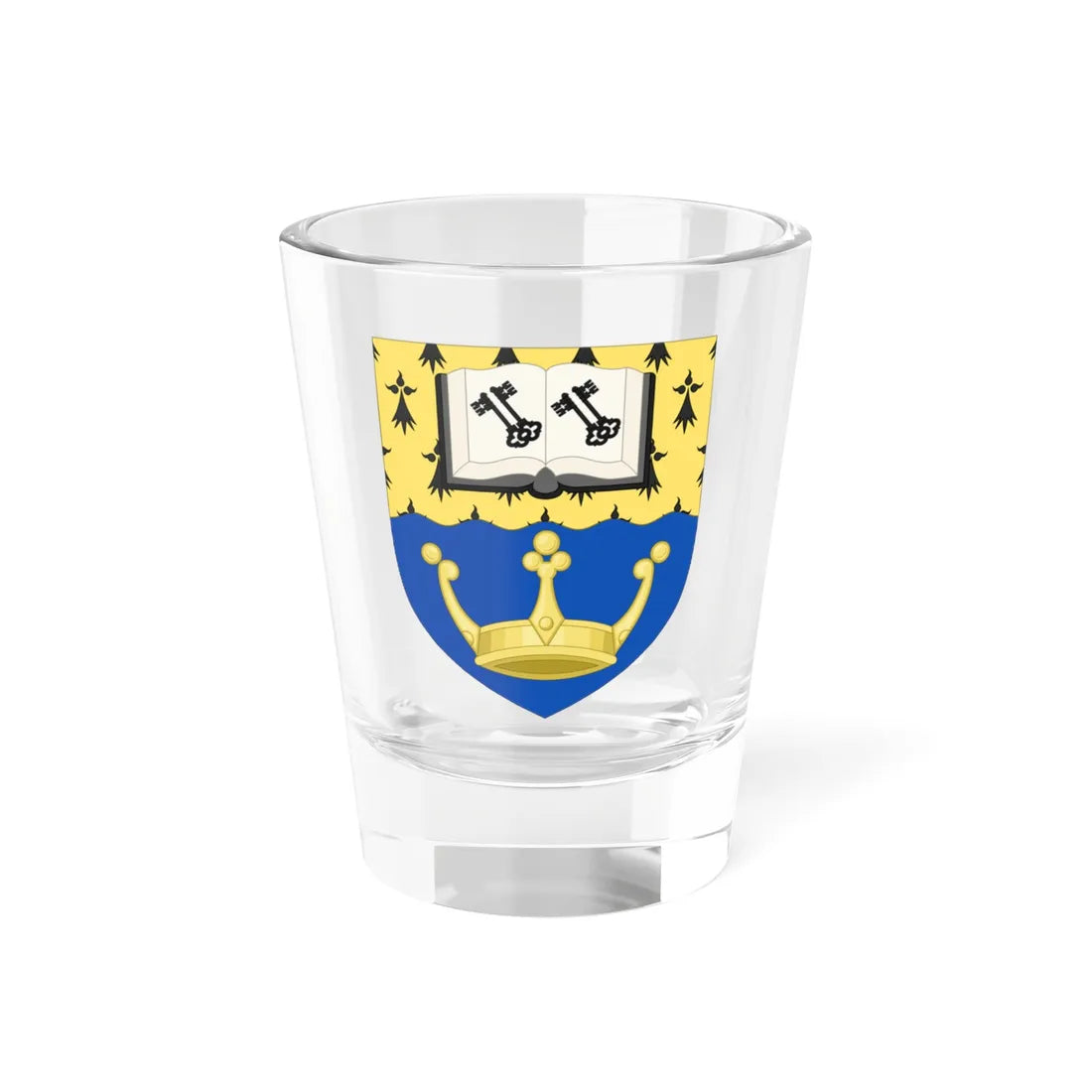 Shield of Kingston University (United Kingdom) (Coat of Arms) Shot Glass 1.5oz 1.5oz - Go Mug Yourself