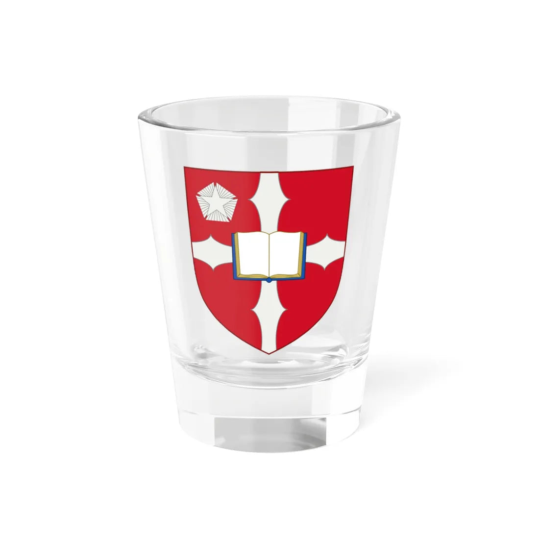 Shield of Liverpool Hope University (United Kingdom) (Coat of Arms) Shot Glass 1.5oz 1.5oz - Go Mug Yourself