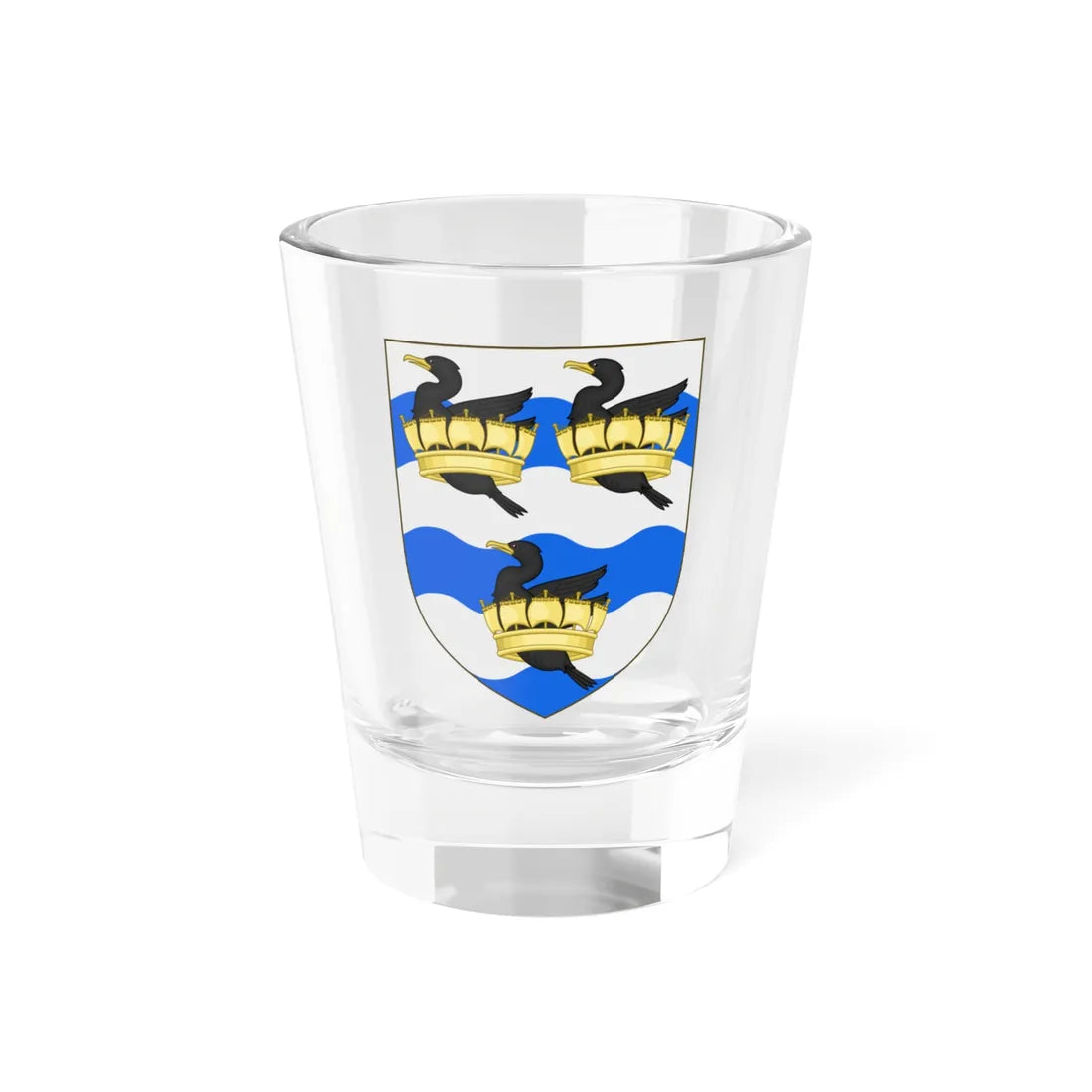 Shield of Liverpool John Moores University (United Kingdom) (Coat of Arms) Shot Glass 1.5oz 1.5oz - Go Mug Yourself