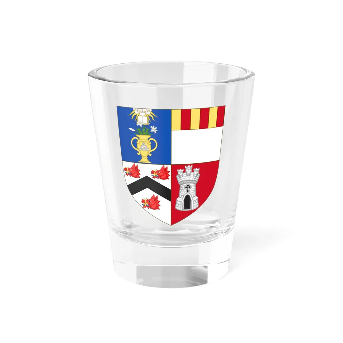 Shield of the University of Aberdeen (Scotland) (Coat of Arms) Shot Glass 1.5oz 1.5oz - Go Mug Yourself