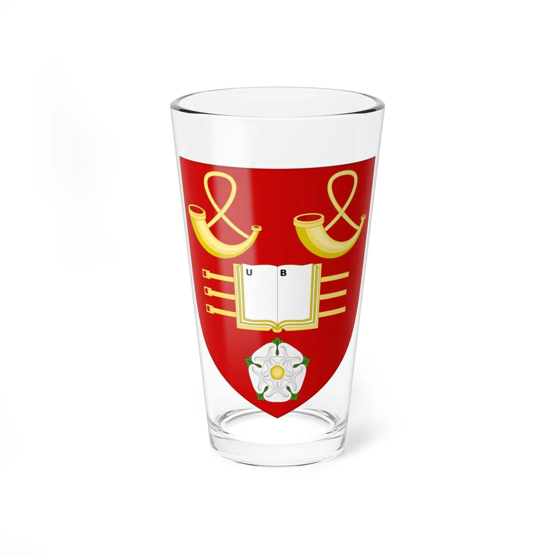 Shield of the University of Bradford (United Kingdom) (Coat of Arms) Pint Glass 16oz 16oz - Go Mug Yourself