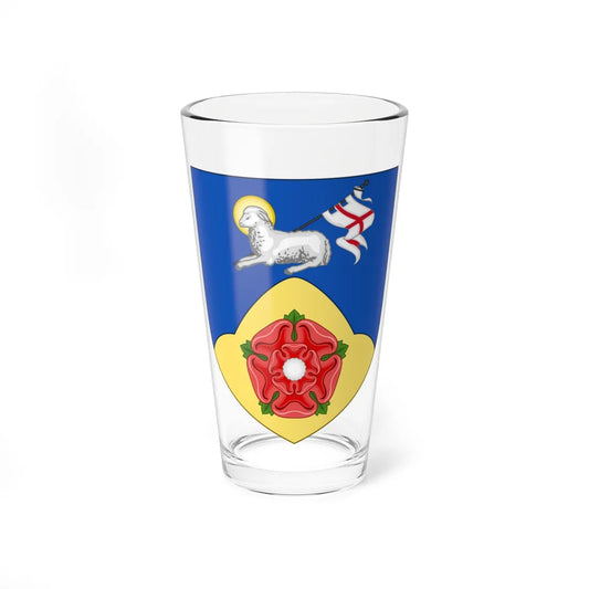 Shield of the University of Central Lancashire (United Kingdom) (Coat of Arms) Pint Glass 16oz 16oz - Go Mug Yourself