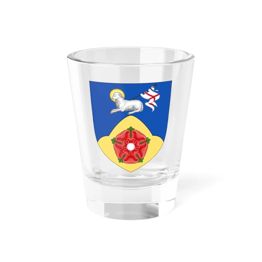 Shield of the University of Central Lancashire (United Kingdom) (Coat of Arms) Shot Glass 1.5oz 1.5oz - Go Mug Yourself