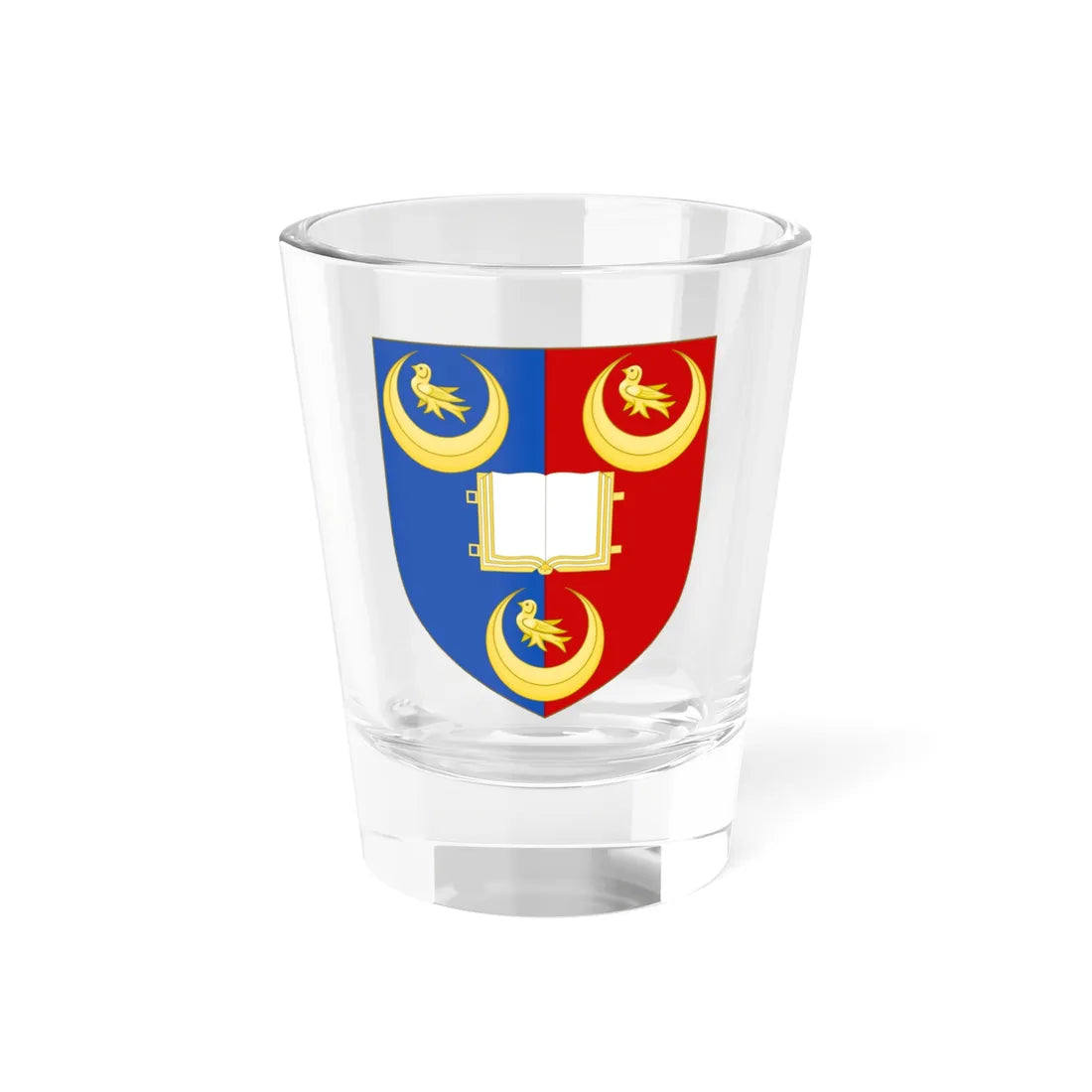 Shield of the University of Chichester (United Kingdom) (Coat of Arms) Shot Glass 1.5oz 1.5oz - Go Mug Yourself