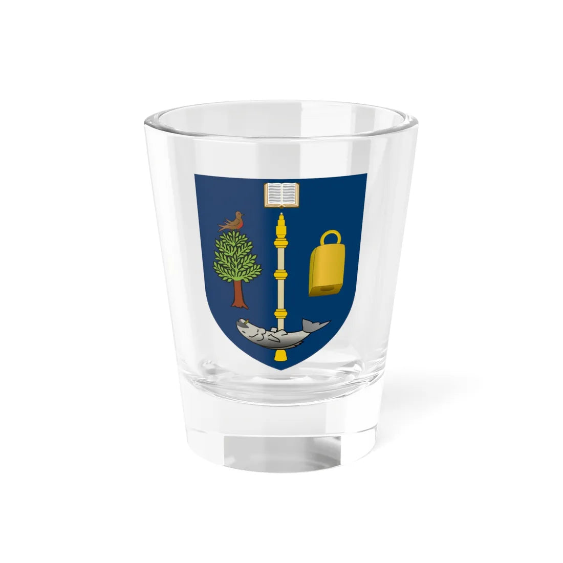 Shield of the University of Glasgow (Scotland) (Coat of Arms) Shot Glass 1.5oz 1.5oz - Go Mug Yourself