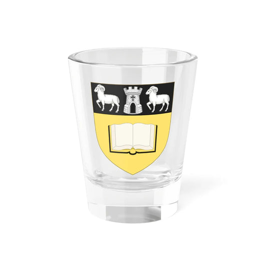 Shield of the University of Huddersfield (United Kingdom) (Coat of Arms) Shot Glass 1.5oz 1.5oz - Go Mug Yourself
