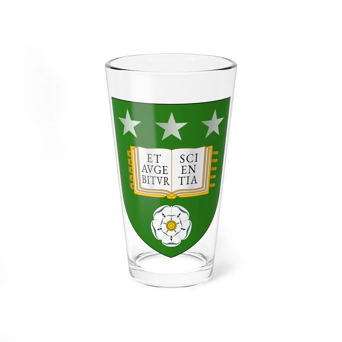 Shield of the University of Leeds (United Kingdom) (Coat of Arms) Pint Glass 16oz 16oz - Go Mug Yourself