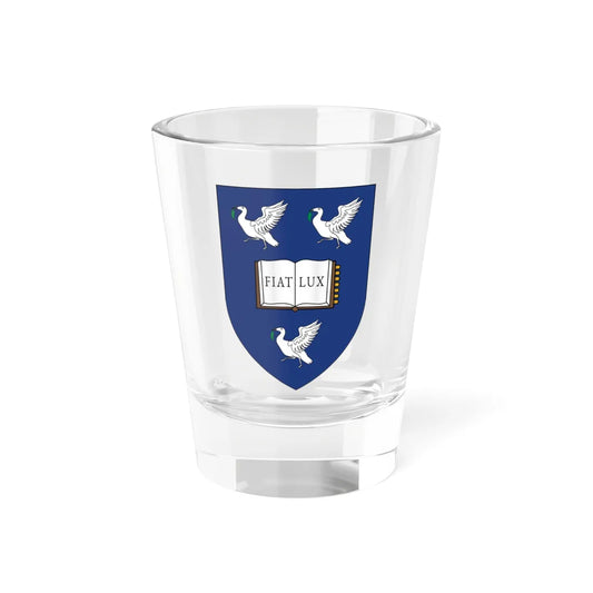 Shield of the University of Liverpool (United Kingdom) (Coat of Arms) Shot Glass 1.5oz 1.5oz - Go Mug Yourself