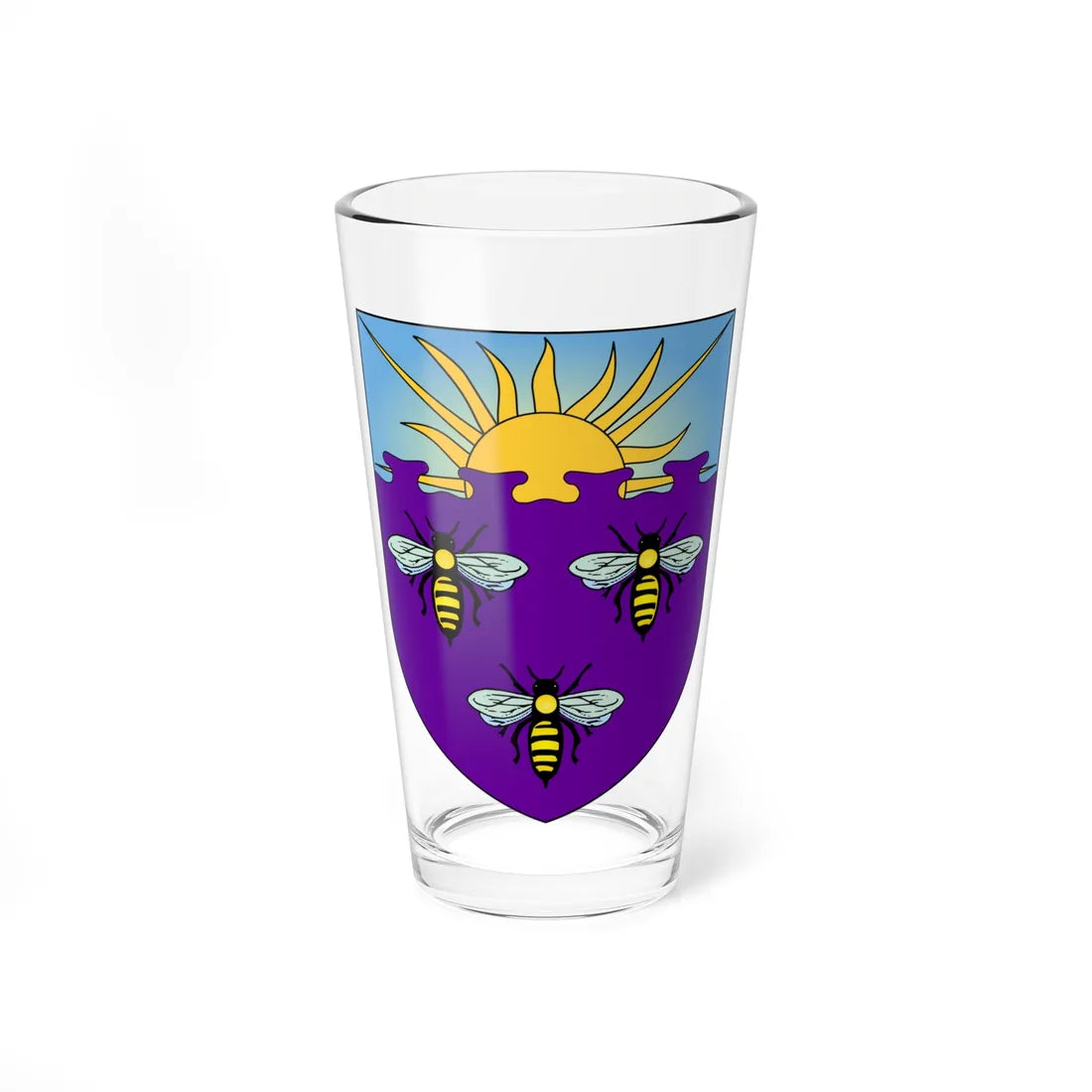 Shield of the University of Manchester (United Kingdom) (Coat of Arms) Pint Glass 16oz 16oz - Go Mug Yourself