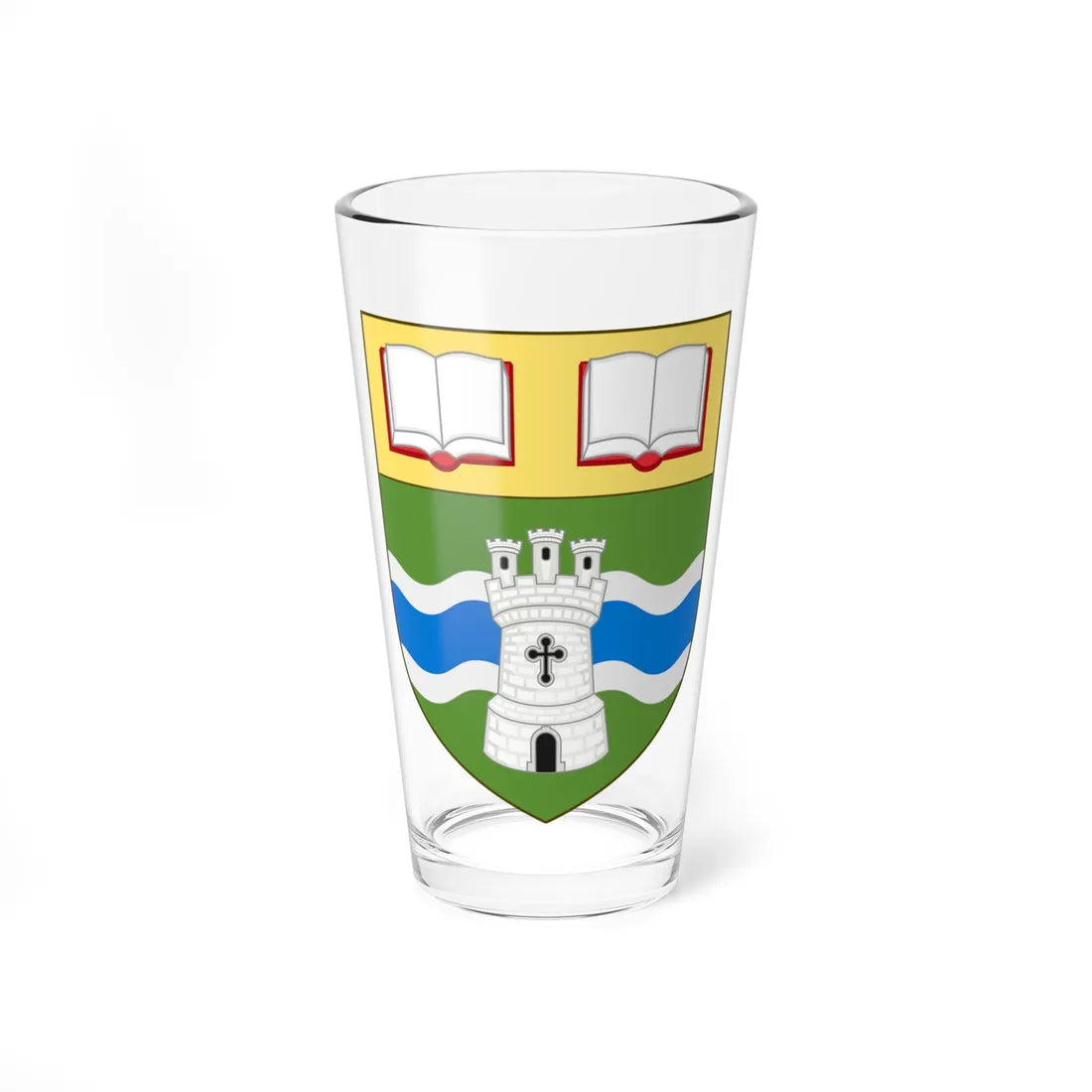 Shield of the University of Northampton (United Kingdom) (Coat of Arms) Pint Glass 16oz 16oz - Go Mug Yourself