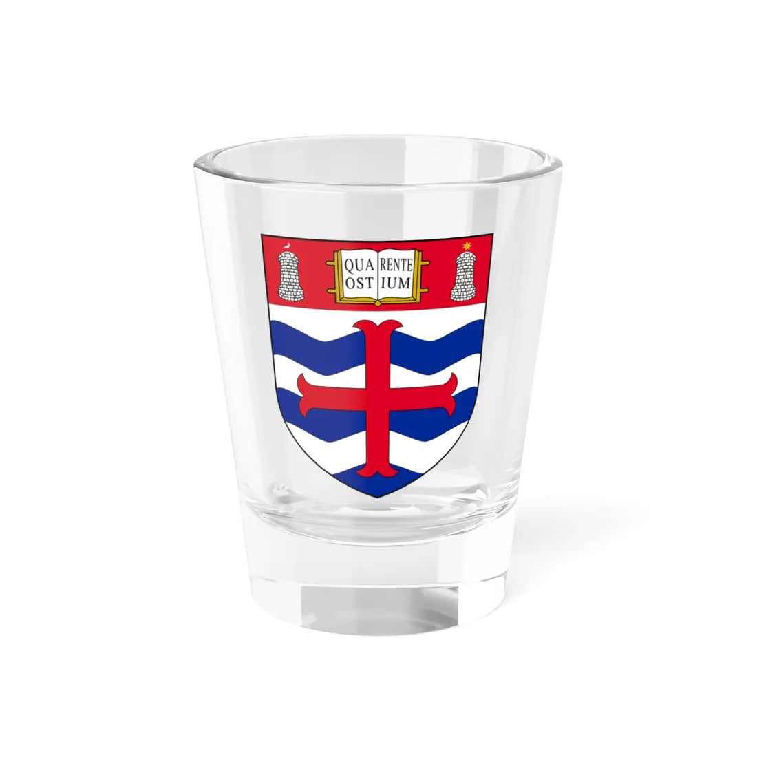 Shield of the University of Nottingham (United Kingdom) (Coat of Arms) Shot Glass 1.5oz 1.5oz - Go Mug Yourself