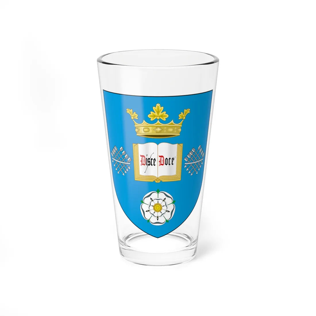 Shield of the University of Sheffield (United Kingdom) (Coat of Arms) Pint Glass 16oz 16oz - Go Mug Yourself