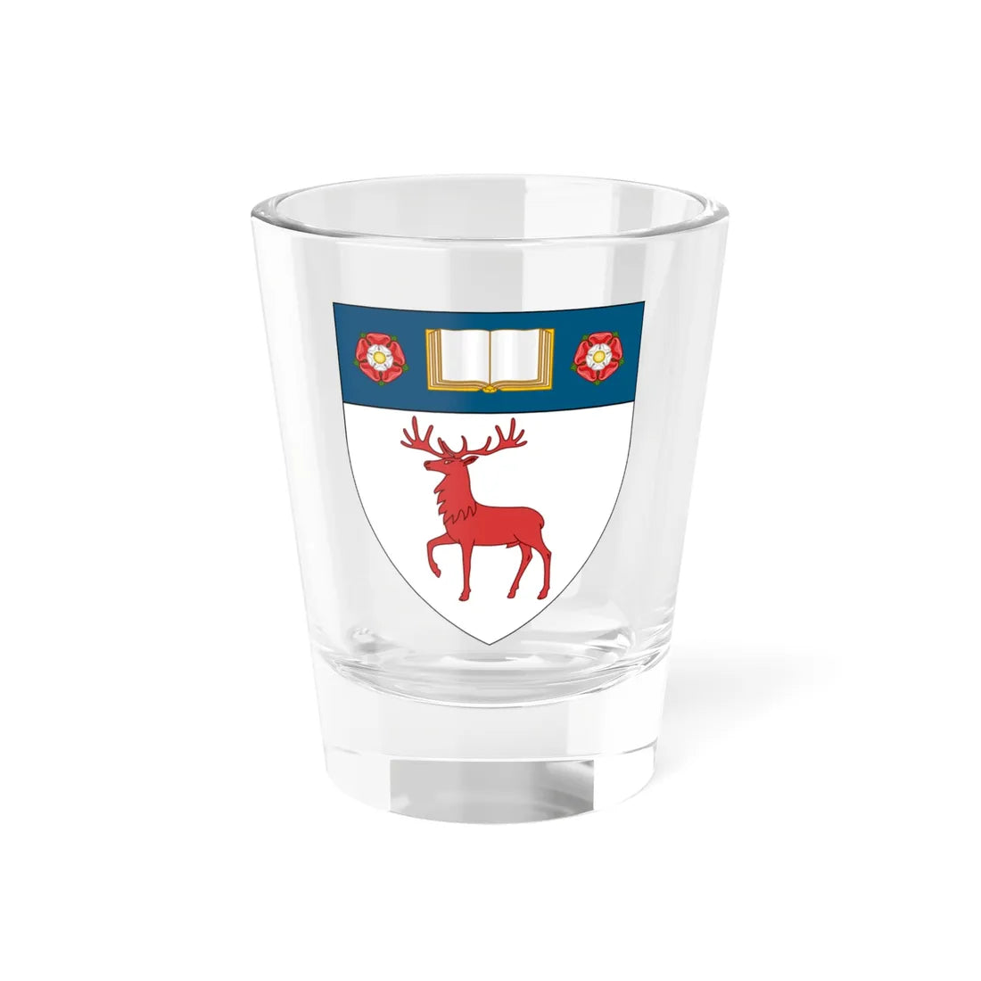 Shield of the University of Southampton (United Kingdom) (Coat of Arms) Shot Glass 1.5oz 1.5oz - Go Mug Yourself
