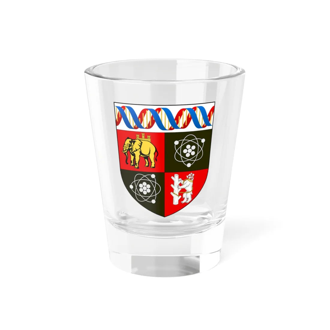 Shield of the University of Warwick (United Kingdom) (Coat of Arms) Shot Glass 1.5oz 1.5oz - Go Mug Yourself