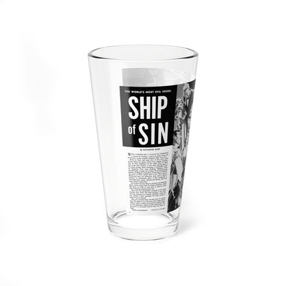 Ship of Sin, True Danger, September 1969 (Magazine Illustration) Pint Glass 16oz-Go Mug Yourself