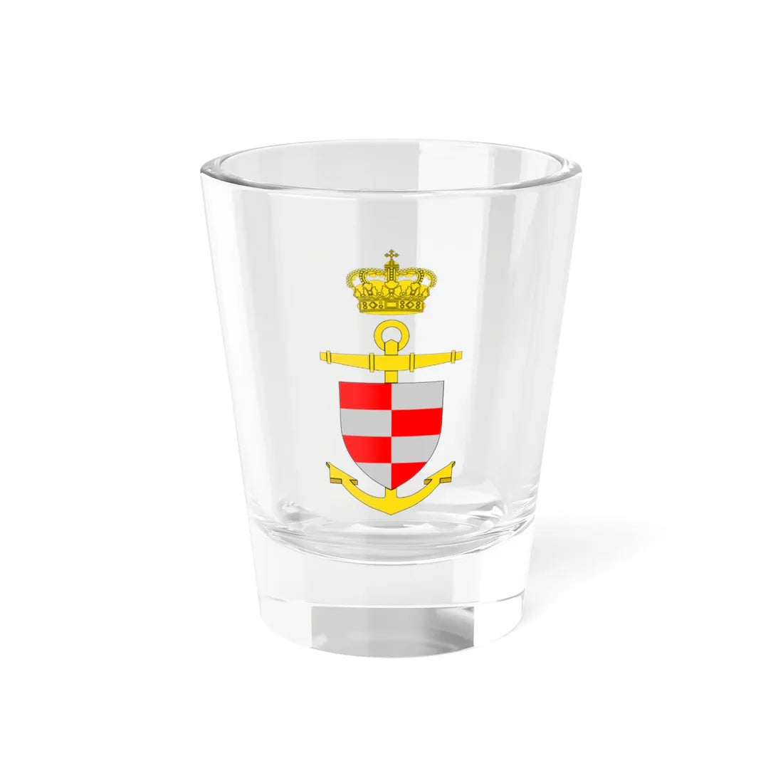 Ships badge for Bille P540 (Denmark) (Coat of Arms) Shot Glass 1.5oz 1.5oz - Go Mug Yourself