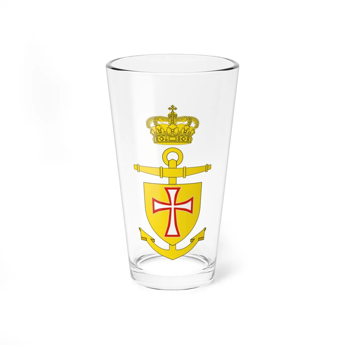 Ships badge for Dannebrog A540 (Denmark) (Coat of Arms) Pint Glass 16oz 16oz - Go Mug Yourself