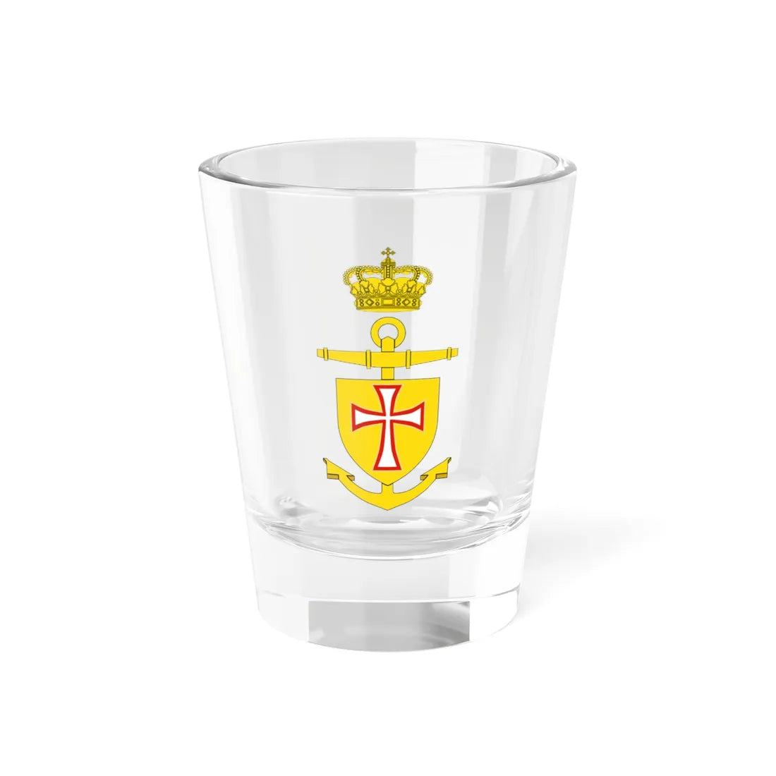 Ships badge for Dannebrog A540 (Denmark) (Coat of Arms) Shot Glass 1.5oz 1.5oz - Go Mug Yourself