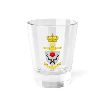 Ships badge for Flora F346 (Denmark) (Coat of Arms) Shot Glass 1.5oz 1.5oz - Go Mug Yourself