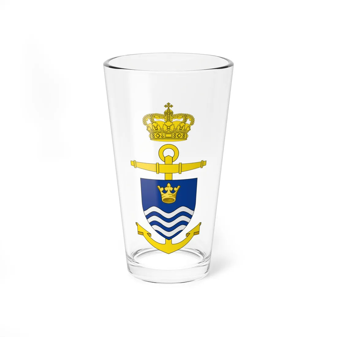 Ships badge for Ægir A560 (Denmark) (Coat of Arms) Pint Glass 16oz 16oz - Go Mug Yourself