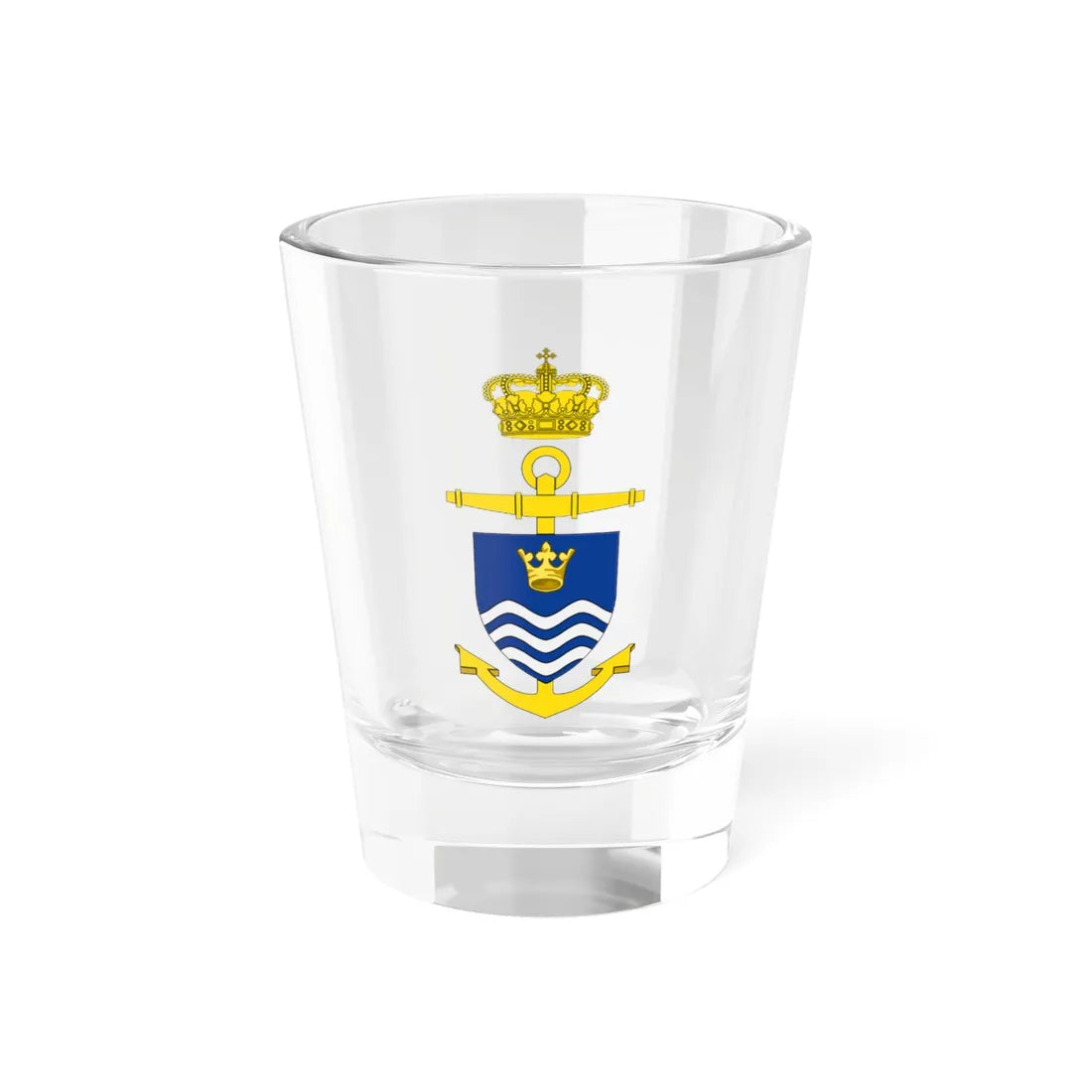 Ships badge for Ægir A560 (Denmark) (Coat of Arms) Shot Glass 1.5oz 1.5oz - Go Mug Yourself