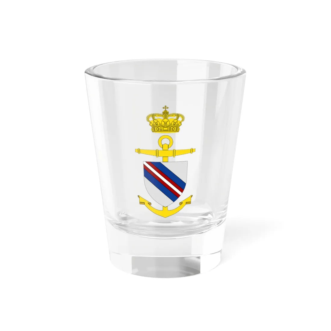 Ships badge for Holger Danske F338 (Denmark) (Coat of Arms) Shot Glass 1.5oz 1.5oz - Go Mug Yourself