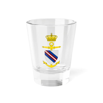 Ships badge for Holger Danske F338 (Denmark) (Coat of Arms) Shot Glass 1.5oz 1.5oz - Go Mug Yourself