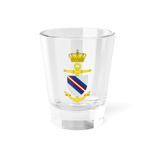 Ships badge for Holger Danske F338 (Denmark) (Coat of Arms) Shot Glass 1.5oz 1.5oz - Go Mug Yourself