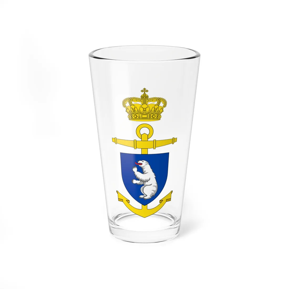 Ships badge for Hvidbjørnen F360 (Denmark) (Coat of Arms) Pint Glass 16oz 16oz - Go Mug Yourself