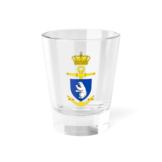 Ships badge for Hvidbjørnen F360 (Denmark) (Coat of Arms) Shot Glass 1.5oz 1.5oz - Go Mug Yourself