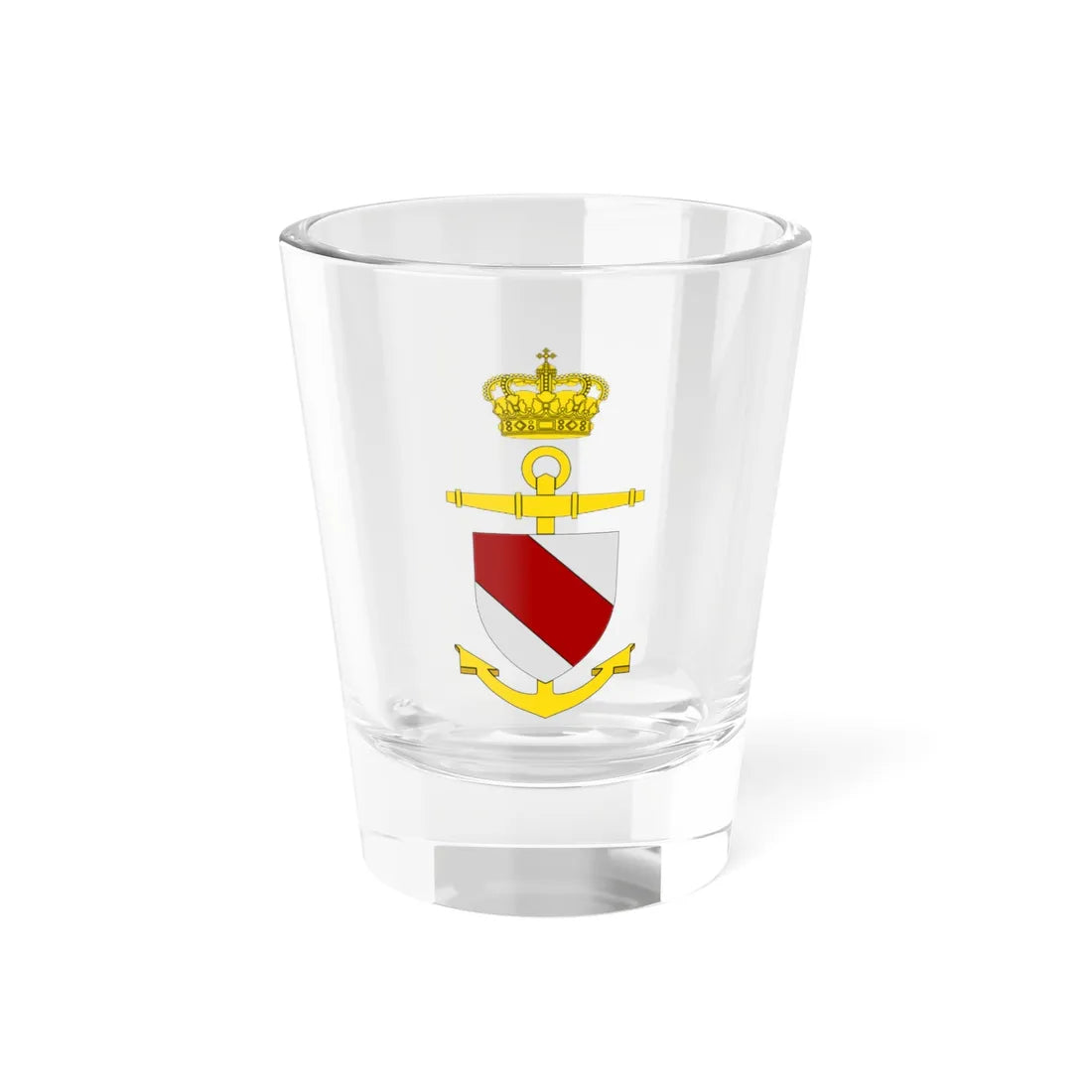 Ships badge for Iver Huitfeldt F361 (Denmark) (Coat of Arms) Shot Glass 1.5oz 1.5oz - Go Mug Yourself