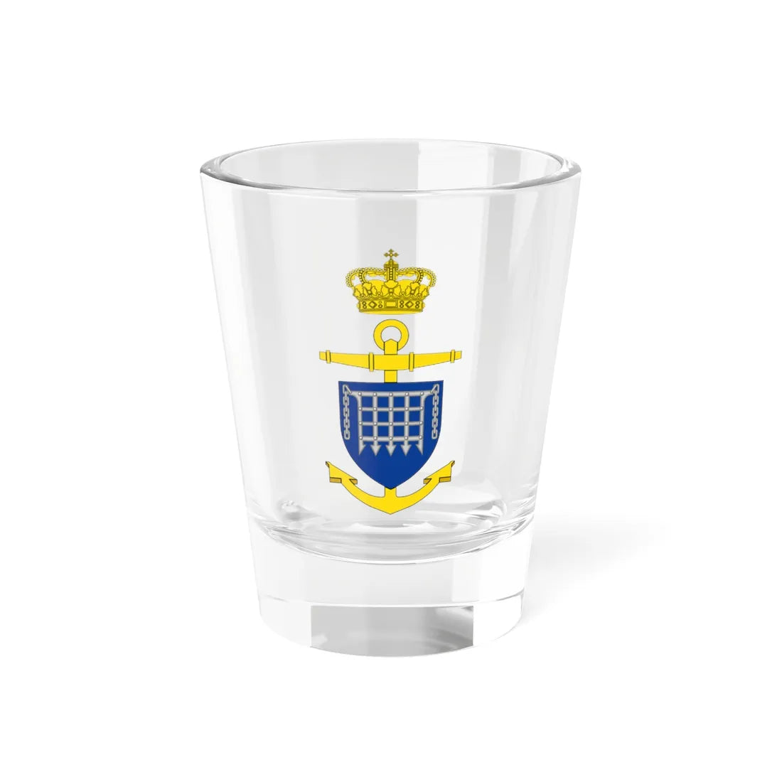 Ships badge for Laaland N40 (Denmark) (Coat of Arms) Shot Glass 1.5oz 1.5oz - Go Mug Yourself