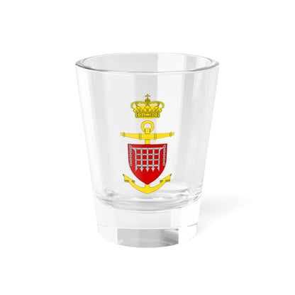 Ships badge for Langeland N42 (Denmark) (Coat of Arms) Shot Glass 1.5oz 1.5oz - Go Mug Yourself