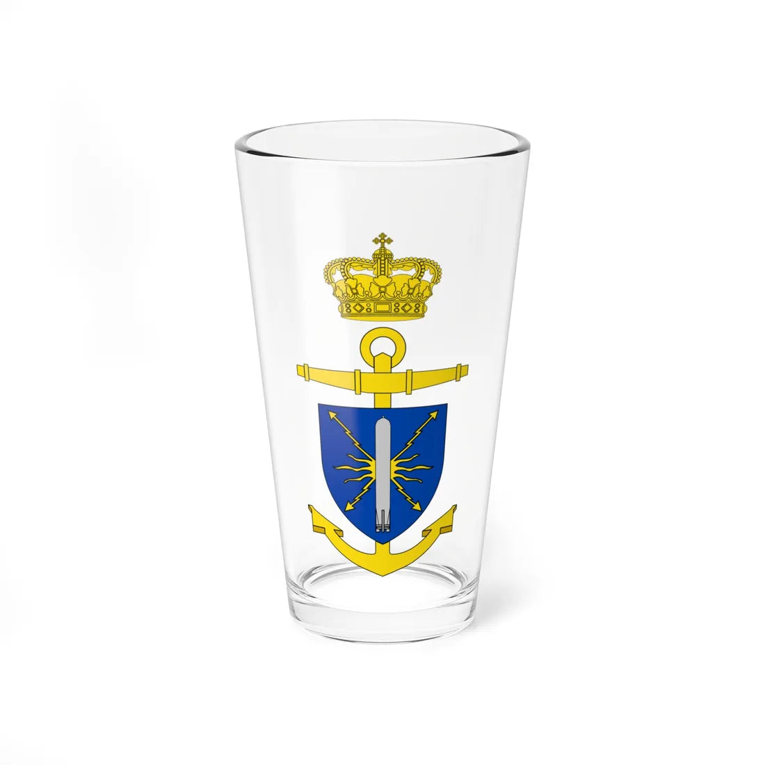 Ships badge for motor torpedo boats (Denmark) (Coat of Arms) Pint Glass 16oz 16oz - Go Mug Yourself
