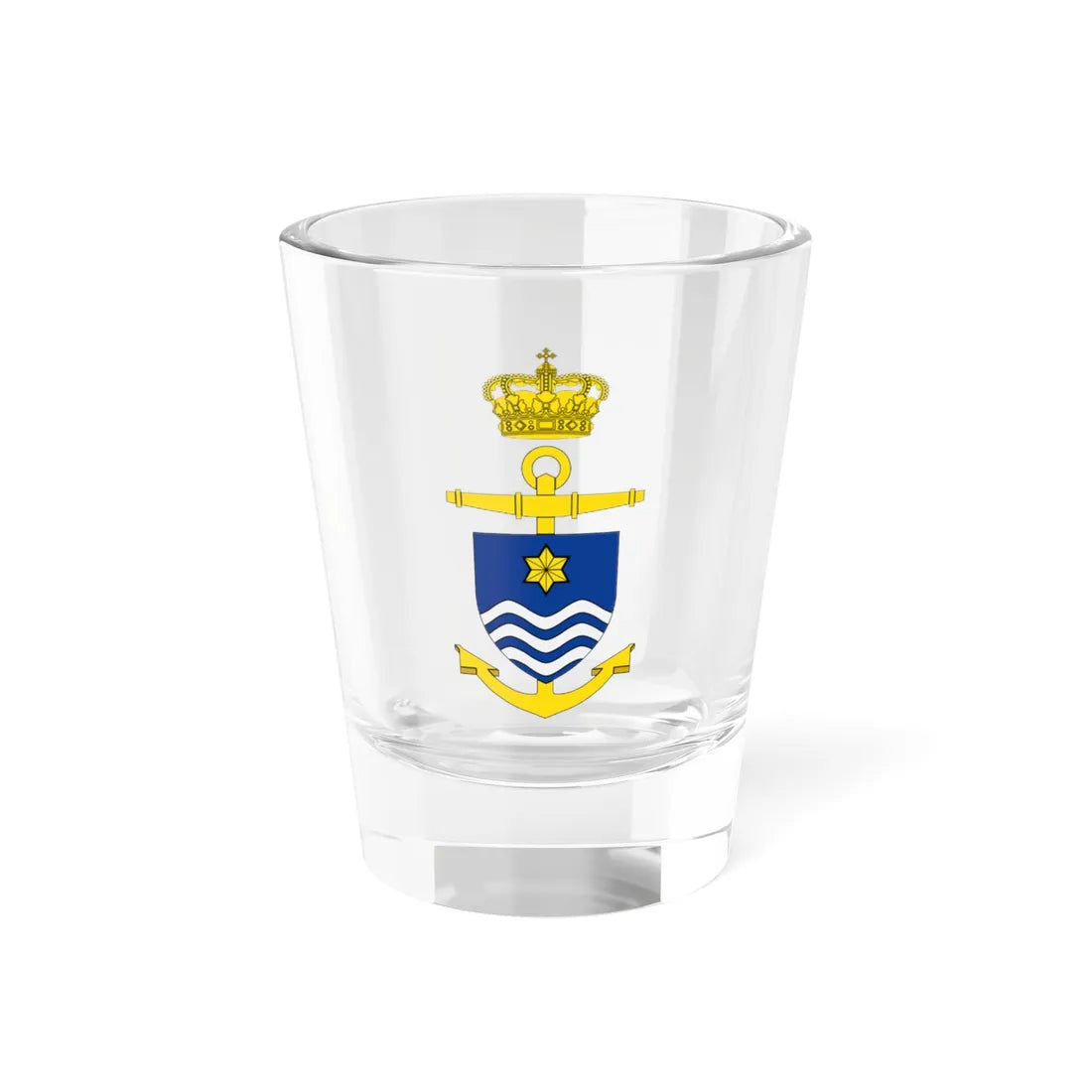 Ships badge for Niels Juel F354 (Denmark) (Coat of Arms) Shot Glass 1.5oz 1.5oz - Go Mug Yourself