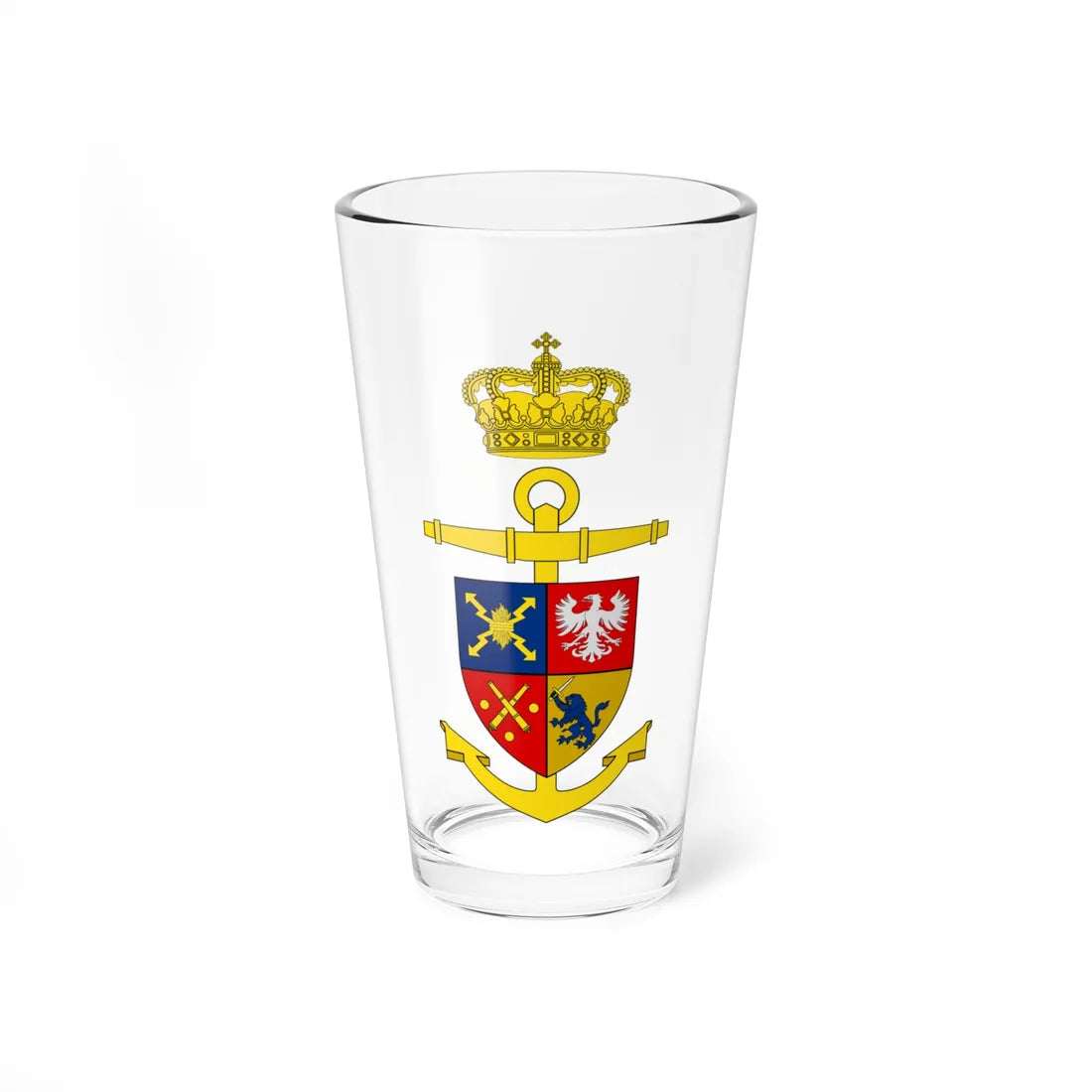 Ships badge for Peter Tordenskiold F356 (Denmark) (Coat of Arms) Pint Glass 16oz 16oz - Go Mug Yourself