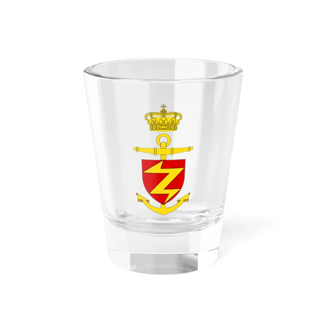 Ships badge for Peter Willemoes F362 (Denmark) (Coat of Arms) Shot Glass 1.5oz 1.5oz - Go Mug Yourself