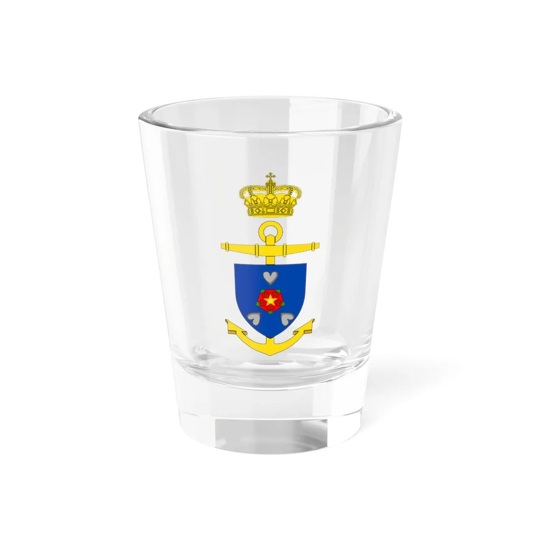 Ships badge for Sehested P547 (Denmark) (Coat of Arms) Shot Glass 1.5oz 1.5oz - Go Mug Yourself