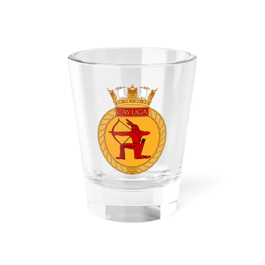 Ships Badge of HMCS Cayuga (Canada) (Coat of Arms) Shot Glass 1.5oz 1.5oz - Go Mug Yourself