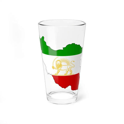 Shir-o-Khorshid Flag of Iran in map (Iran) Pint Glass 16oz 16oz - Go Mug Yourself