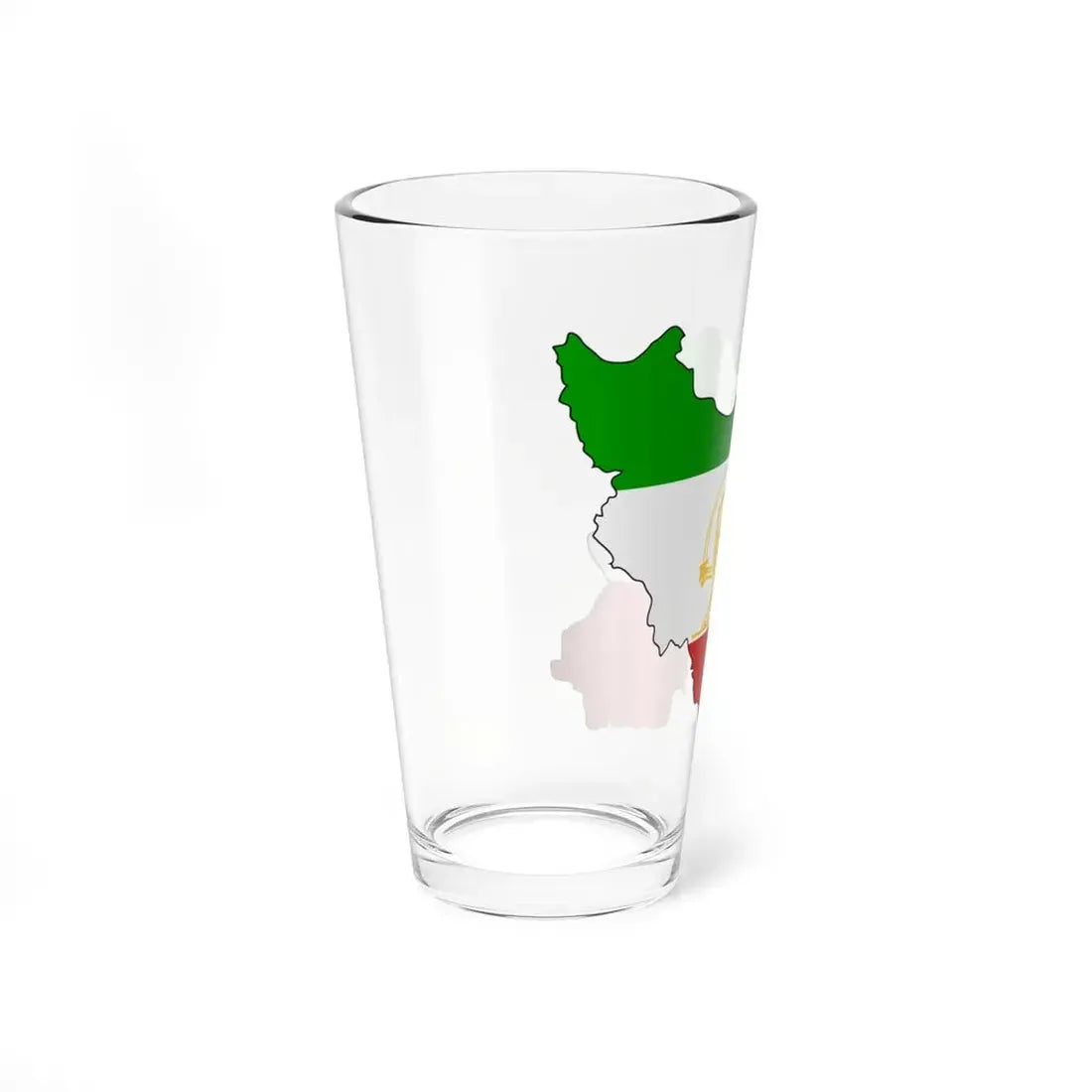 Shir-o-Khorshid Flag of Iran in map (Iran) Pint Glass 16oz - Go Mug Yourself
